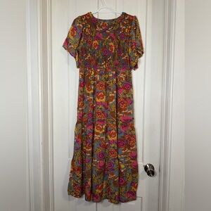 Women’s 2X plus size Floral Multicolor Maxi Dress, dress, sundress